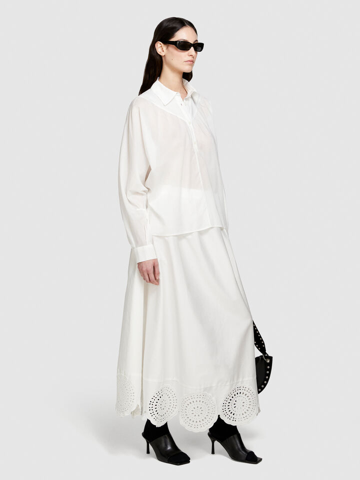 Oversized blouse - women's blouses - White | Sisley image number 2